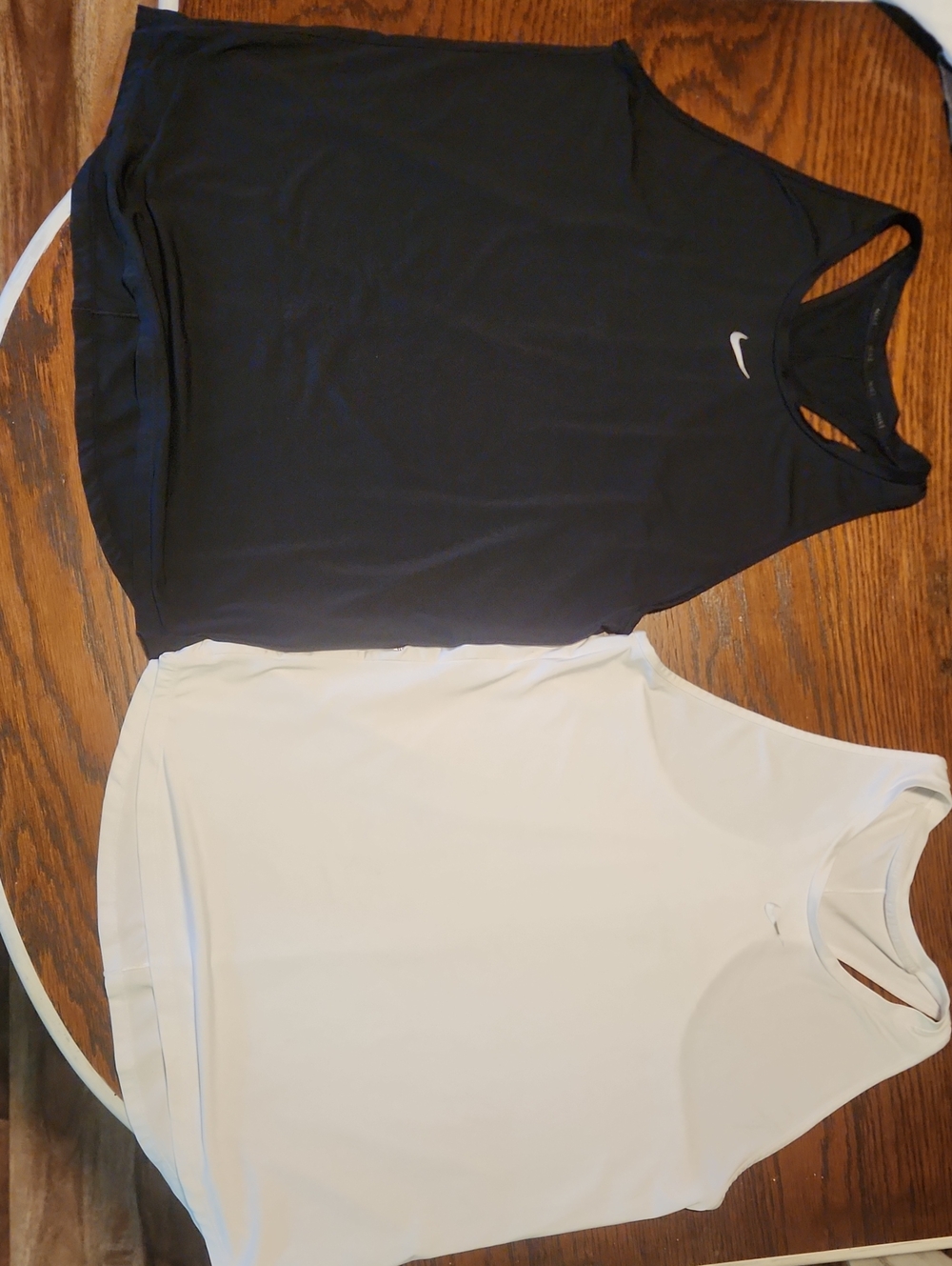 Nike Women’s Black and White Racerback Dryfit Tanks- Set Of 2